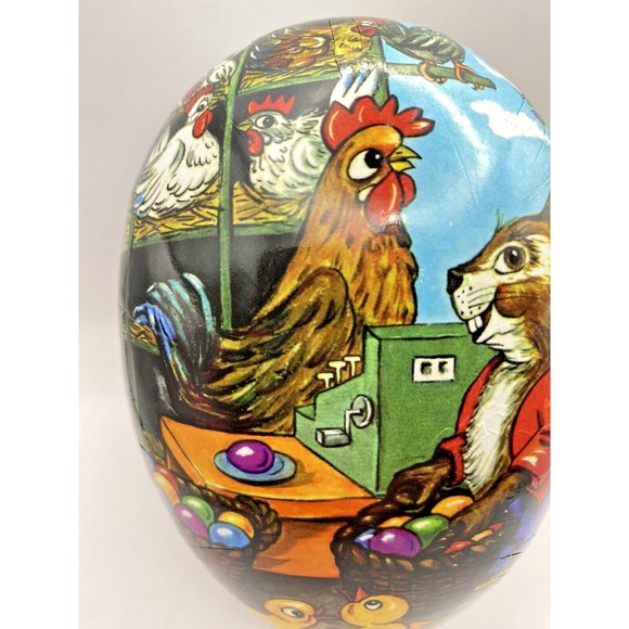 Easter Egg Paper Mache Vintage Nestler Made in Germany Used 6X4 Inches - Picture 10 of 14